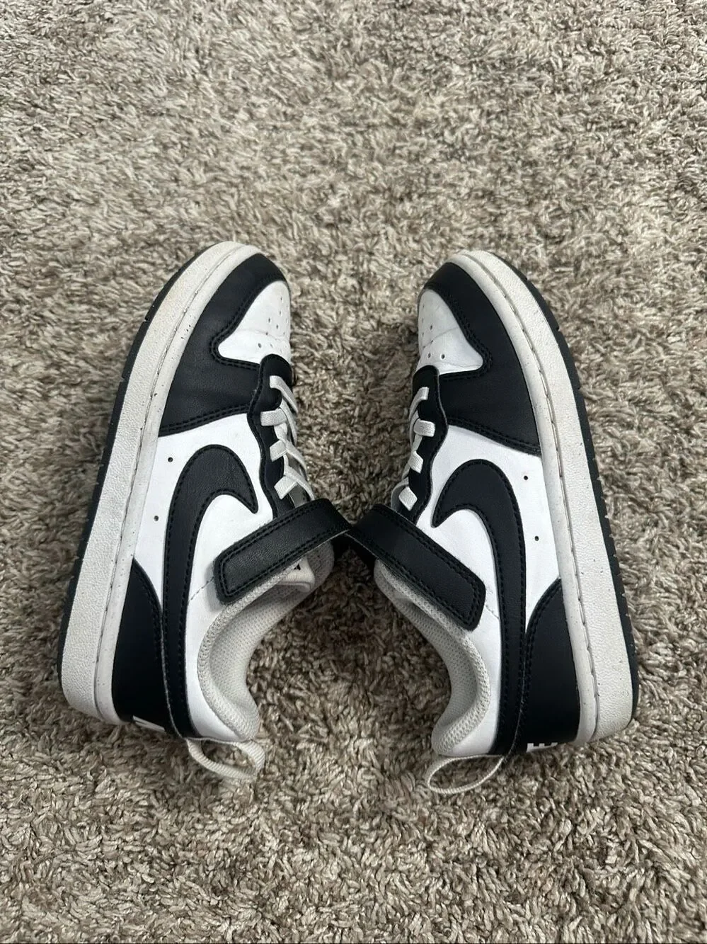 Nike Court Borough Low Recraft Little Kids' Shoes Size 13c Black/White Slip on